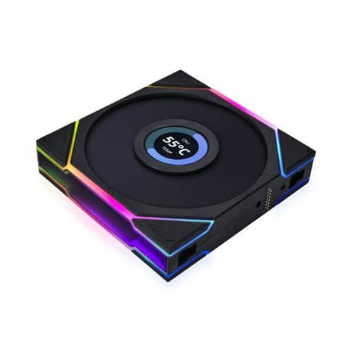 Lian Li UNI Fan TL LCD 120 Reverse Blade Black Cabinet Fan (Triple Pack)